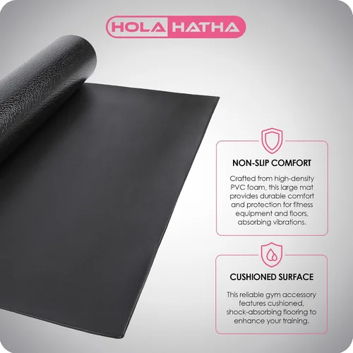 Miniatura 4 de HolaHatha Tapete de yoga ligero y acolchado, antideslizante de espuma gruesa plegable para estiramiento y actividad de entrenamiento, 79 x 35.5