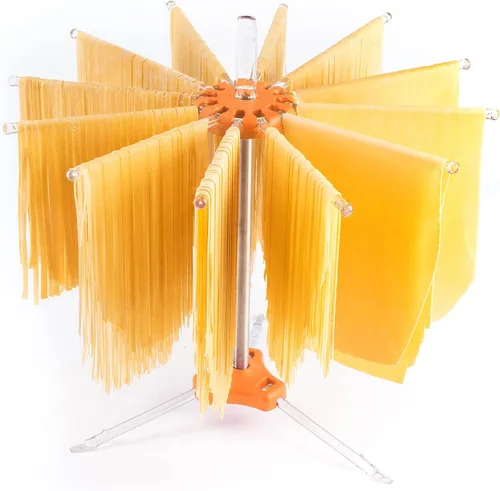 PASTALINDA Secador de pasta, 12 Policarbonato 7.9 in Brazos Largos, Acero Inoxidable. 15.7 in Altura. - Naranja