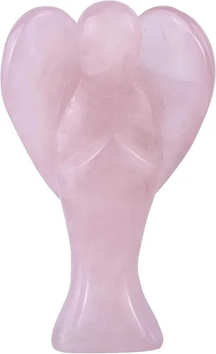 TUMBEELLUWA Figura de ángel guardián de cristal tallado de 3 pulgadas, estatua de piedra de bolsillo de palma de ángel de la paz curativa, cuarzo