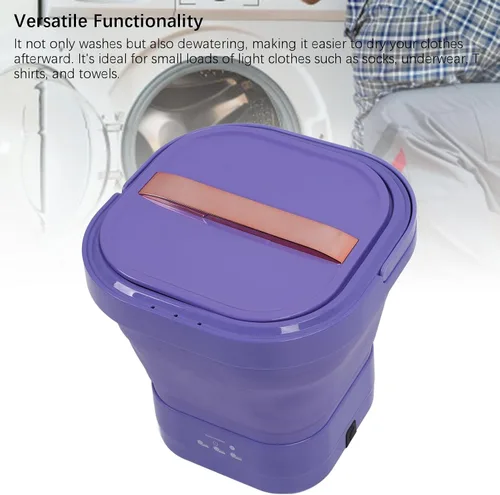 Miniatura 5 de Lavadora portátil de 23 litros, lavadora plegable recargable con secadora giratoria, mini lavadora para ropa interior, pequeñas delicadas, adecuada