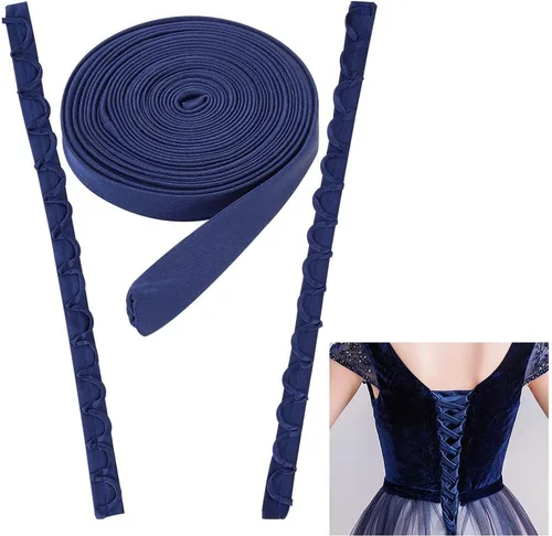 Miniatura 8 de BENECREAT Kit de espalda de corsé plateado, juego de cordones ajustables para vestidos de boda y graduación, reemplazo de cremallera de 3 piezas