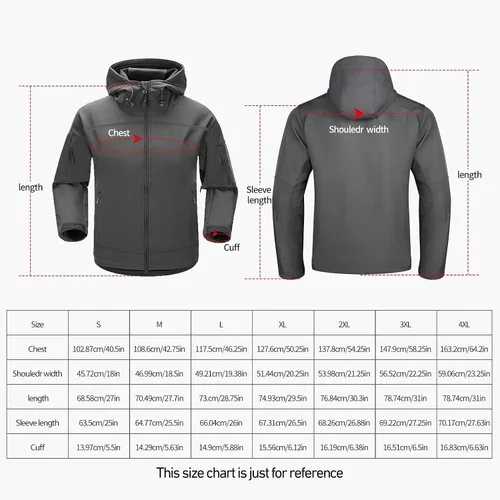 Miniatura 6 de FREE SOLDIER Chaqueta de senderismo Softshell para hombre, impermeable, con capucha, táctica, cazadora