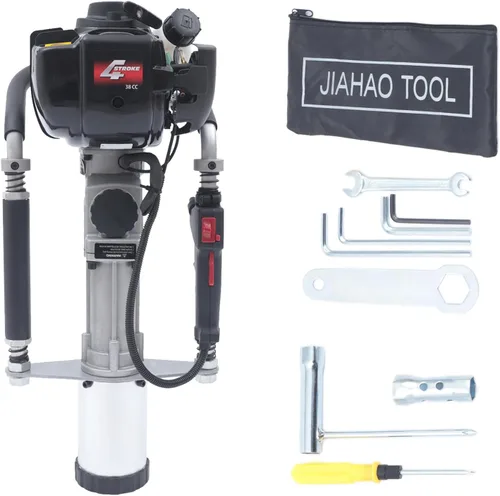 Miniatura 8 de 32.7 CC 2 tiempos accionado T Post Driver, 900 W accionado por gas T Post Driver Motor Push Pile Garden Fence Farm Two Sleeves Diseño ergonómico