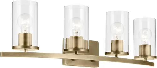 Miniatura 47 de Kichler Crosby 45495NI - Aplique de pared de 9.25 pulgadas en níquel cepillado, 1 luz contemporánea para pasillo o baño con cristal de ópalo