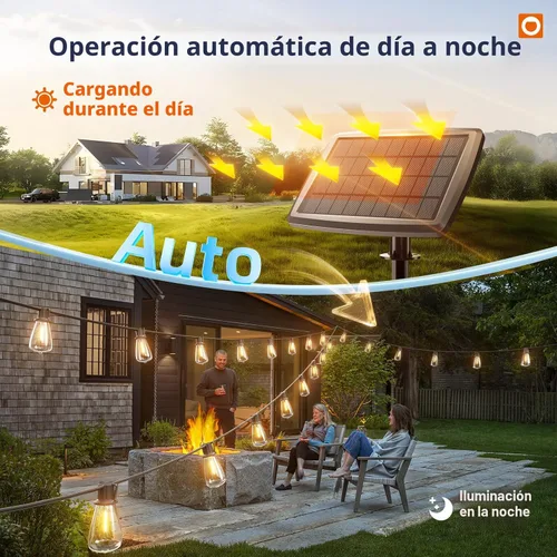 Miniatura 3 de addlon Luces de Cadena Solares de 102 pies (96+6) para exteriores con control remoto, 30 horas + luces de patio impermeables de larga duración, luz