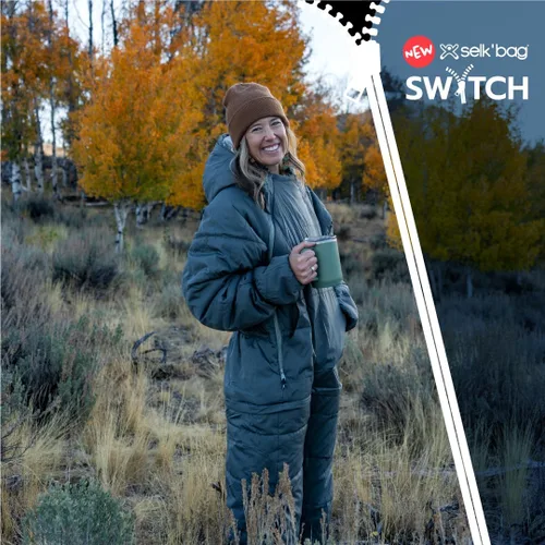 Miniatura 7 de Selk'bag SWYTCH - Saco de dormir y chaqueta original vestible Diseño convertible 2 en 1, resistente al agua, ecológico para acampada, senderismo