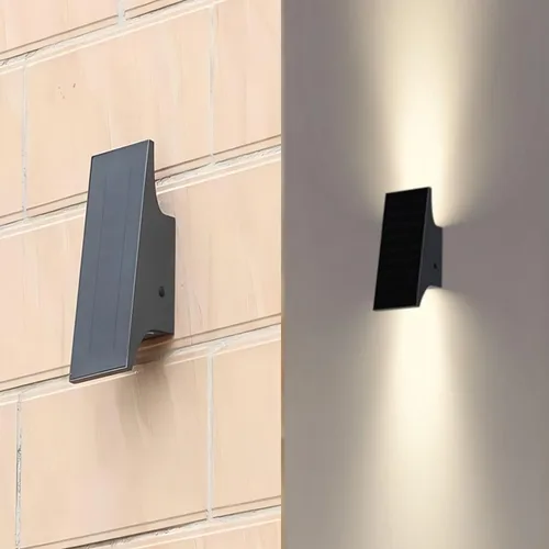 SOTTLOT Luces Solares para Exteriores, 700LM 3000K Luces Solares de Pared para Exteriores Arriba y Abajo, Luces Solares de Aplique Atenuables, Luces
