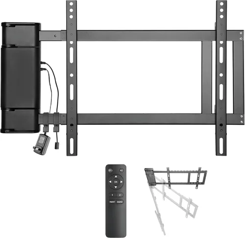 ynVISION.DESIGN Soporte de pared para TV de 32 a 75 pulgadas con control remoto | Gira hasta 90 grados | Compatible con Samsung, LG o control remoto