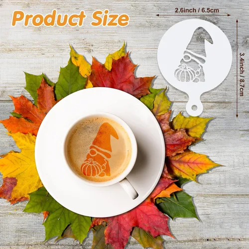 Miniatura 2 de Honeydak 60 Pcs Christmas Stencils Crafts Reusable for Painting on Wood Coffee Cake Stencils Small 3.4X 2.6 inch for Holiday Ornament DIY(Fall Style)