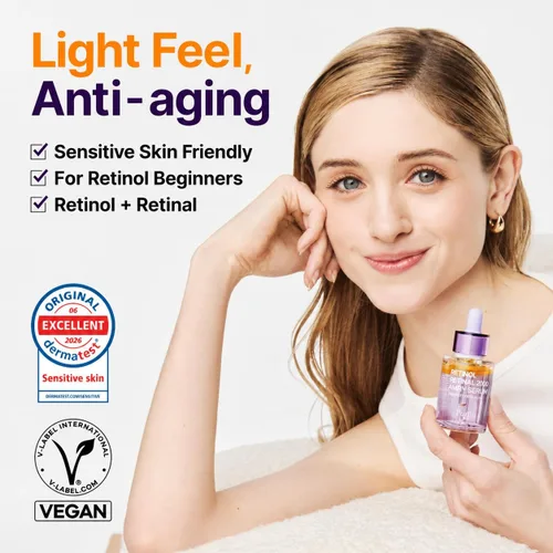 Miniatura 3 de PURITO Retinol 0.1% + Retinal 0.1% Suero facial antienvejecimiento para arrugas, líneas finas y piel más firme Retinoides duales con NAD+