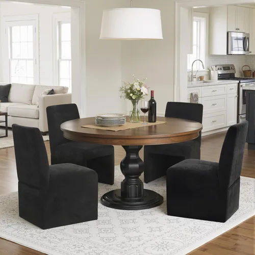 Miniatura 31 de RNKSFX Juego de 4 sillas de comedor tapizadas verdes, sillas de comedor modernas, sillas de cocina y comedor, sillas de comedor de lino con marco