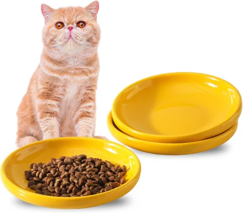 Miniatura 7 de 3 cuencos de cerámica para gatos, tazón de comida para mascotas de 5.5 pulgadas, platos para comida y agua, plato para perros pequeños (verde)