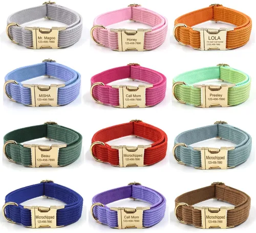 Miniatura 2 de Collares de perro personalizados con hebilla de metal, etiquetas de nombre personalizadas para mascotas para razas de niños y niñas pequeños