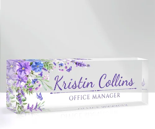 Miniatura 33 de Placa de nombre personalizada para escritorio, placa de nombre personalizada en cristal acrílico transparente, regalos de agradecimiento para Tinta