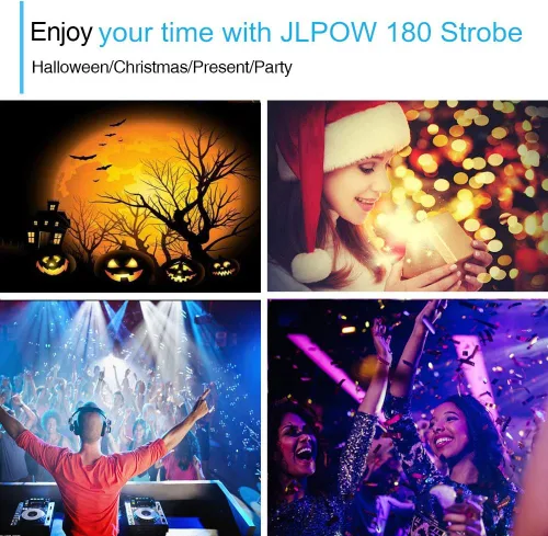 Miniatura 6 de Luz estroboscópica de Halloween, luces estroboscópicas LED RGB ultra brillantes para JLPOW (carcasa de metal), activada por sonido y control remoto