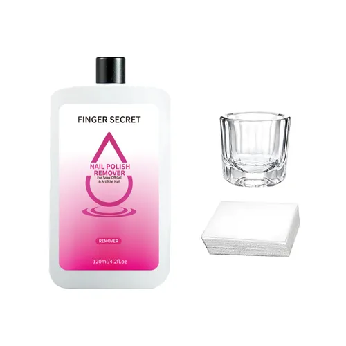 Finger Secret - Removedor de esmalte de uñas de gel, 4.1 fl oz, líquido mágico para quitar el esmalte de uñas de gel, removedor de gel fácilmente