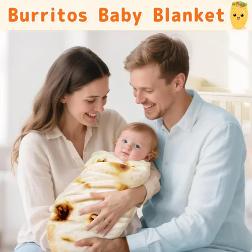 Miniatura 2 de CASOFU Manta envolvente de burritos para bebé, mantas envolventes de tortilla, regalos divertidos para baby shower, niños y niñas, recién nacidos