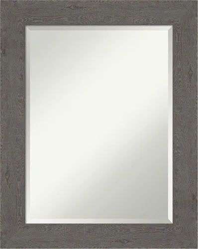 Miniatura 26 de Amanti Art Espejo de baño gris para sobre el fregadero, espejo rectangular gris rústico de corteza de 25 x 21 pulgadas, marco rústico de campo