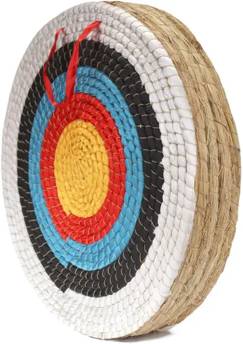 Miniatura 16 de Objetivos de tiro al arco Dostyle tradicionales de paja sólida redonda con cara de cuerda de tres capas para práctica de tiro con arco