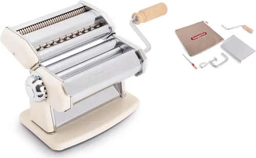 Miniatura 13 de Máquina para hacer pasta Imperia - 100% fabricada en Italia, construcción de acero resistente, dial de bloqueo fácil, mango de agarre de madera