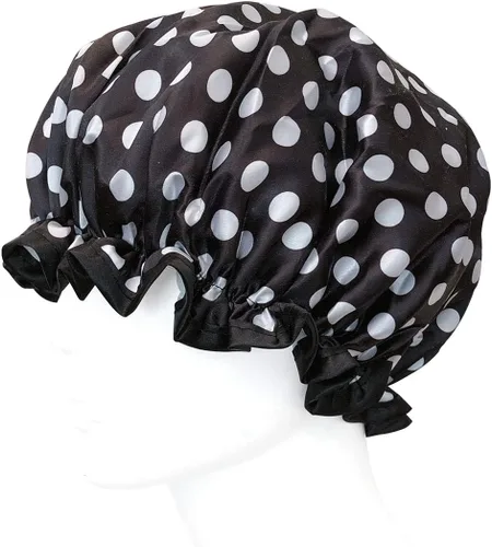 Miniatura 3 de Wrapables® Elegantes gorros de ducha impermeables de doble capa (juego de 4), estampado animal y puntos