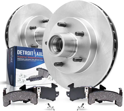 Miniatura 44 de Detroit Axle - Kit de freno delantero para Volkswagen Golf Jetta City Beetle Rotores de freno de disco de repuesto pastillas de freno de cerámica