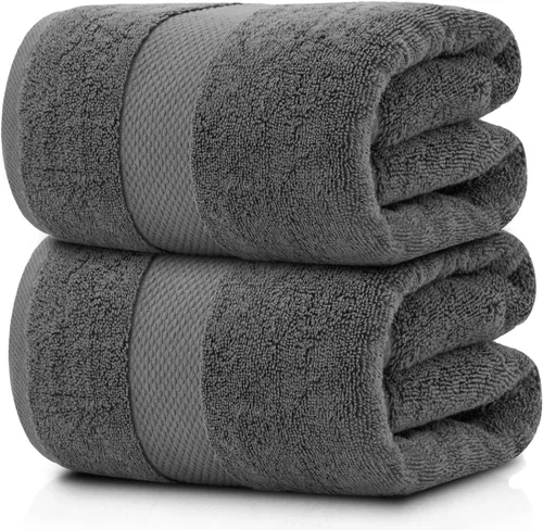 Miniatura 3 de White Classic Juego de toallas de 8 piezas color gris oscuro [2 toallas de baño, 2 toallas de mano, 4 toallas faciales] y 2 toallas de baño gris