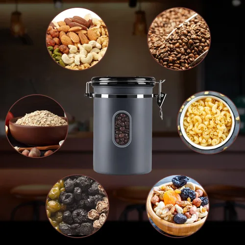 Miniatura 6 de ROCKY&CHAO Recipiente para café de 2800ML con registrador de fecha y ventana transparente, contenedor de café de 35OZ con cuchara medidora de 30ML