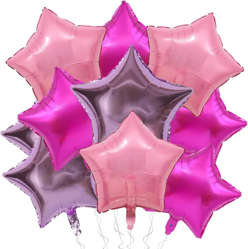 Miniatura 33 de Globos de papel de aluminio con forma de estrella de arena beige, marrón y blanco, 10 globos de Mylar en forma de estrellas de 18 pulgadas