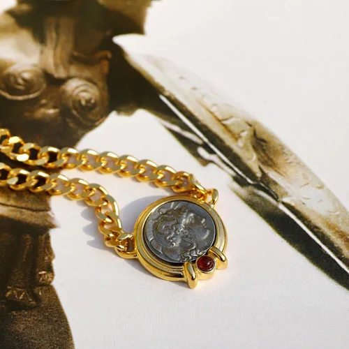 Miniatura 2 de Ben-Amun - Colección de monedas romanas de Nueva York, joyería de moda, collar, anillo, pulsera, chapado en oro 24