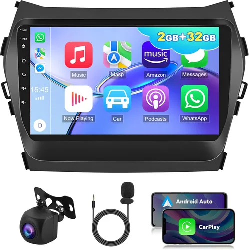 Android 13 reproductor de radio estéreo para coche para Hyundai IX45 Santa FE 2013-2018 9 pulgadas pantalla táctil receptor de audio con navegación