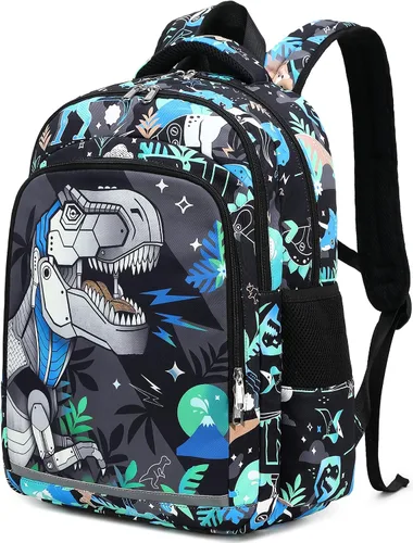 Miniatura 9 de CAMTOP Mochila infantil para escuela, niños y niñas, preescolar y primaria, Dinosaurio, Compacto
