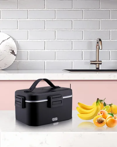 Miniatura 8 de Nifogo 100W Heated Bowl for Car and Truck and Office Electric Lunch Box 3 in 1 Stainless Steel 12 V 24 V and 230 V – Lunch Box 1.5 L x 2 with Grey