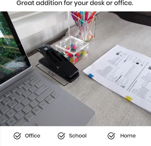 Miniatura 5 de OfficeGoods Recambios de clip antideslizante – Se une hasta 50 páginas – Reutilizable – Funciona con dispensador de clip antideslizante – Caja de 50