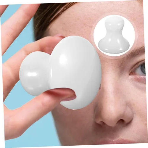Miniatura 9 de Uonlytech Gua Sha Tools Health Jade Stones Hongos raspado herramienta de masaje para spa en casa, 2 piezas, color blanco