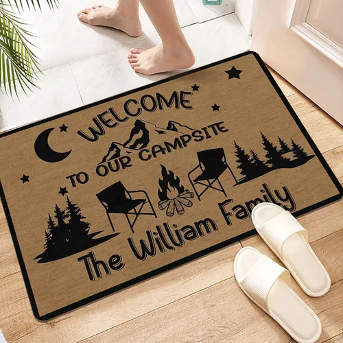 Miniatura 2 de Magimagine Alfombra personalizada para puerta de cámper, alfombra de puerta de RV de camping personalizada con texto, alfombra de cámper