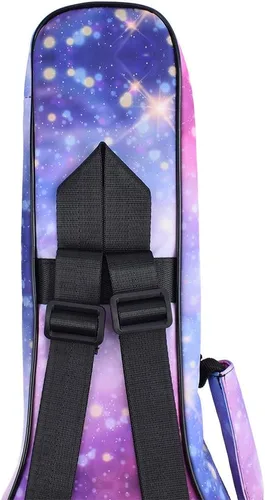 Miniatura 3 de CLOUDMUSIC Funda para ukelele - Mochila acolchada para concierto de 23 pulgadas (concierto, noche estrellada rosa y púrpura)