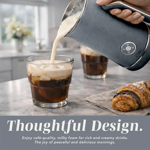 Miniatura 7 de COOK WITH COLOR Vaporizador y espumador eléctrico 4 en 1, calentamiento y espuma de 2 minutos, máquina de espuma fría y caliente para café, latte