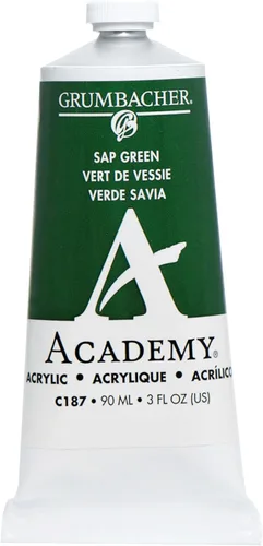 Miniatura 6 de Grumbacher Academy Pintura acrílica, 3.0 fl oz, luz verde permanente, 3 onzas
