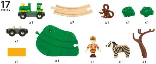 Miniatura 5 de BRIO World - 33720 Safari Railway Set - Juego de tren de juguete de madera imaginario para niños pequeños Juego creativo Compatible