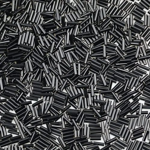 Bala&Fillic Cuentas de cristal de la semilla de la corneta alrededor de 3300pcs/3.53 oz en caja tamaño 0.236x0.079 in negro tubo cuentas de vidrio