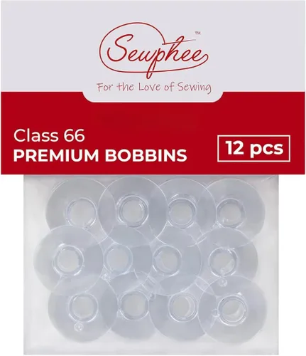12 bobinas para máquina de coser, bobinas transparentes compatibles con clase 66, empaquetadas en Canadá, juego de bobinas de plástico duradero