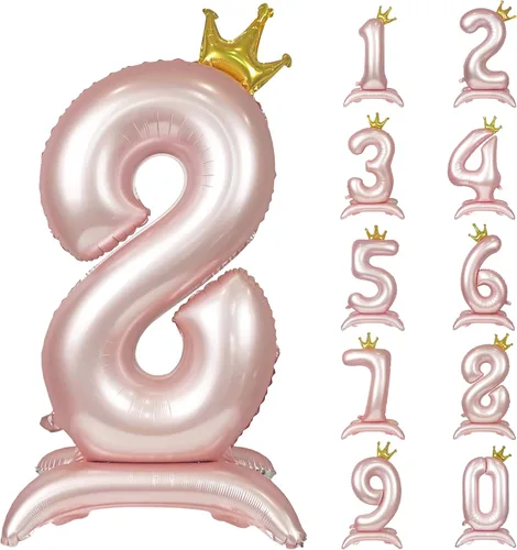 Miniatura 62 de Globos de aluminio grandes con corona negra número 0 para niños y niñas, cumpleaños, boda, aniversario, fiesta, baby shower, suministros 0