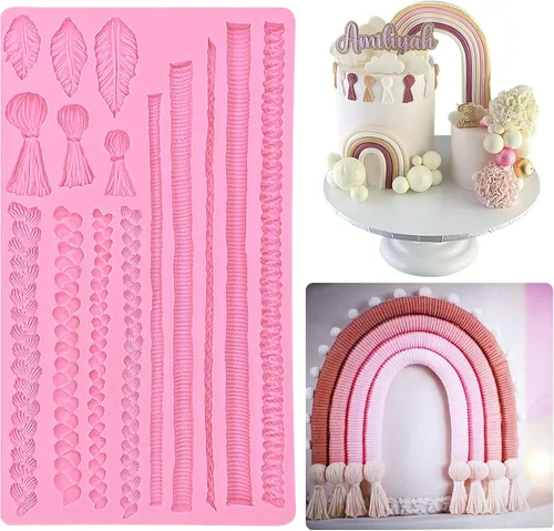 Miniatura 11 de Lambeth Borders - Molde de silicona para decoración de pasteles de crema batida, para fiestas de cumpleaños, adornos de cupcakes de Acción
