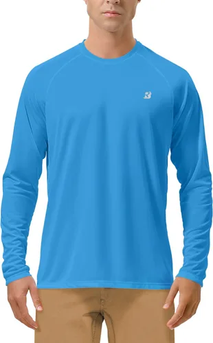 Roadbox Camisas de Protección Solar UV UPF 50+ para Hombres Manga Larga SPF Rash Guard para Pesca Senderismo Natación Correr Paquete de 1 -