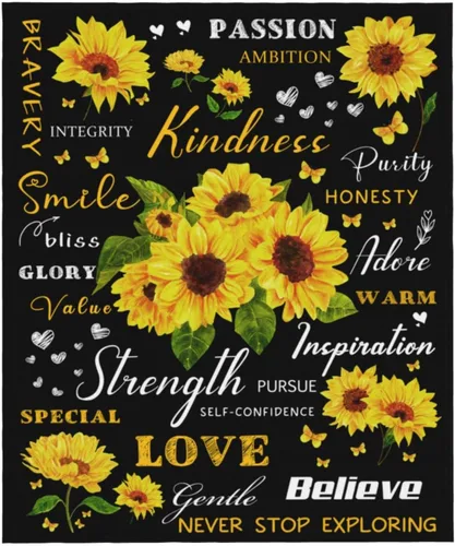 Miniatura 2 de Regalos de girasol para mujer, manta curativa positiva de girasol, cumpleaños para mujeres y mamá, mantas de franela suave con girasoles decorativos