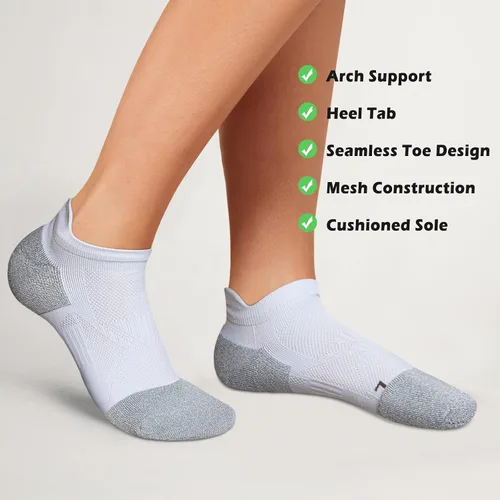 Miniatura 7 de Gonii Ankle Socks Womens Running No Show Socks Compression Athletic Low Socks 5-Pairs