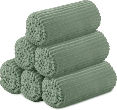 Miniatura 36 de Buryeah 6 Piezas Manta de Franela a Granel 50 x 60 pulgadas Manta para Pijamadas Boda al Aire Libre Manta Ligera, Certificado Oeko-tex Standard 100