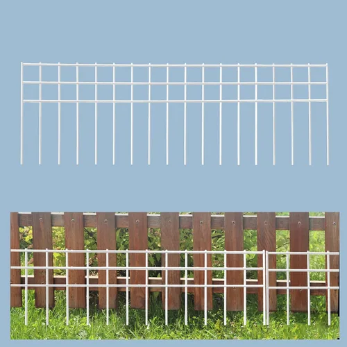 Miniatura 8 de Valla de Barrera de Animales sin Excavación de 32x10 Pulgadas, Paquete de 10 Vallas Negras con Protección contra Excavaciones con Espaciado