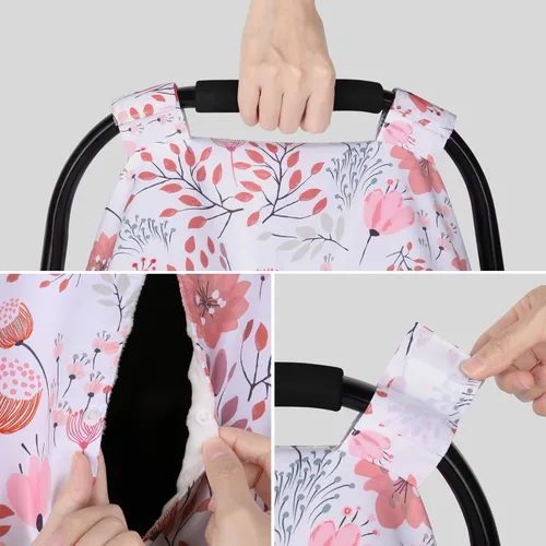 Miniatura 4 de Funda para Asiento de Coche Rquite para Bebé, Fundas para Asiento de Coche para Niña, Funda para Asiento de Coche Infantil de Minky para Invierno